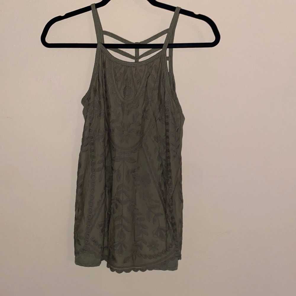 Army green tank top